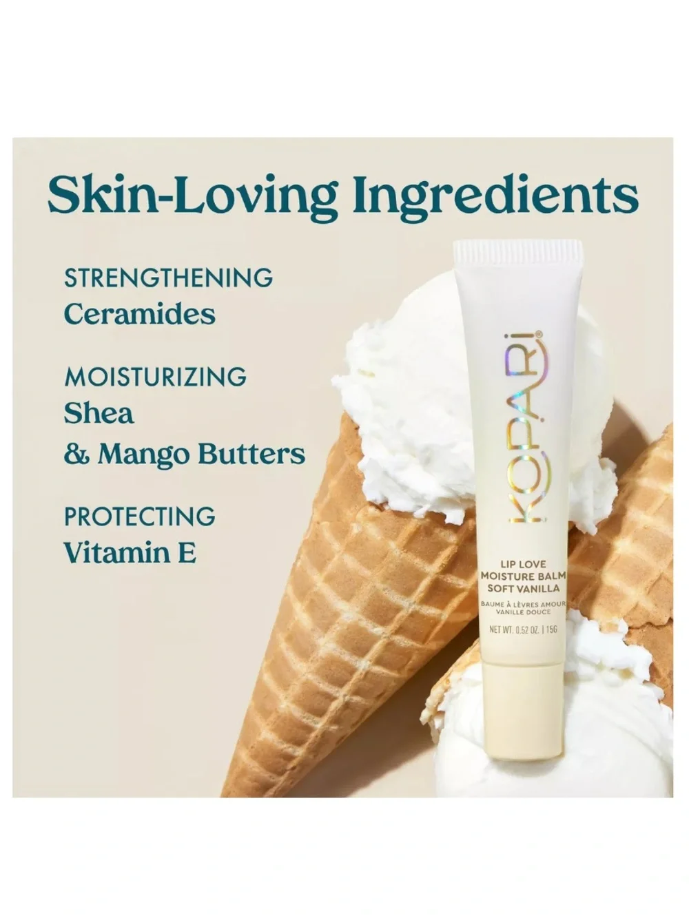 Kopari Lip Love Moisture Balm: Soft Vanilla (Sheer Finish)